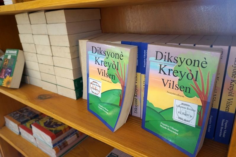Neue Bücher für die Bücherei in Haiti.